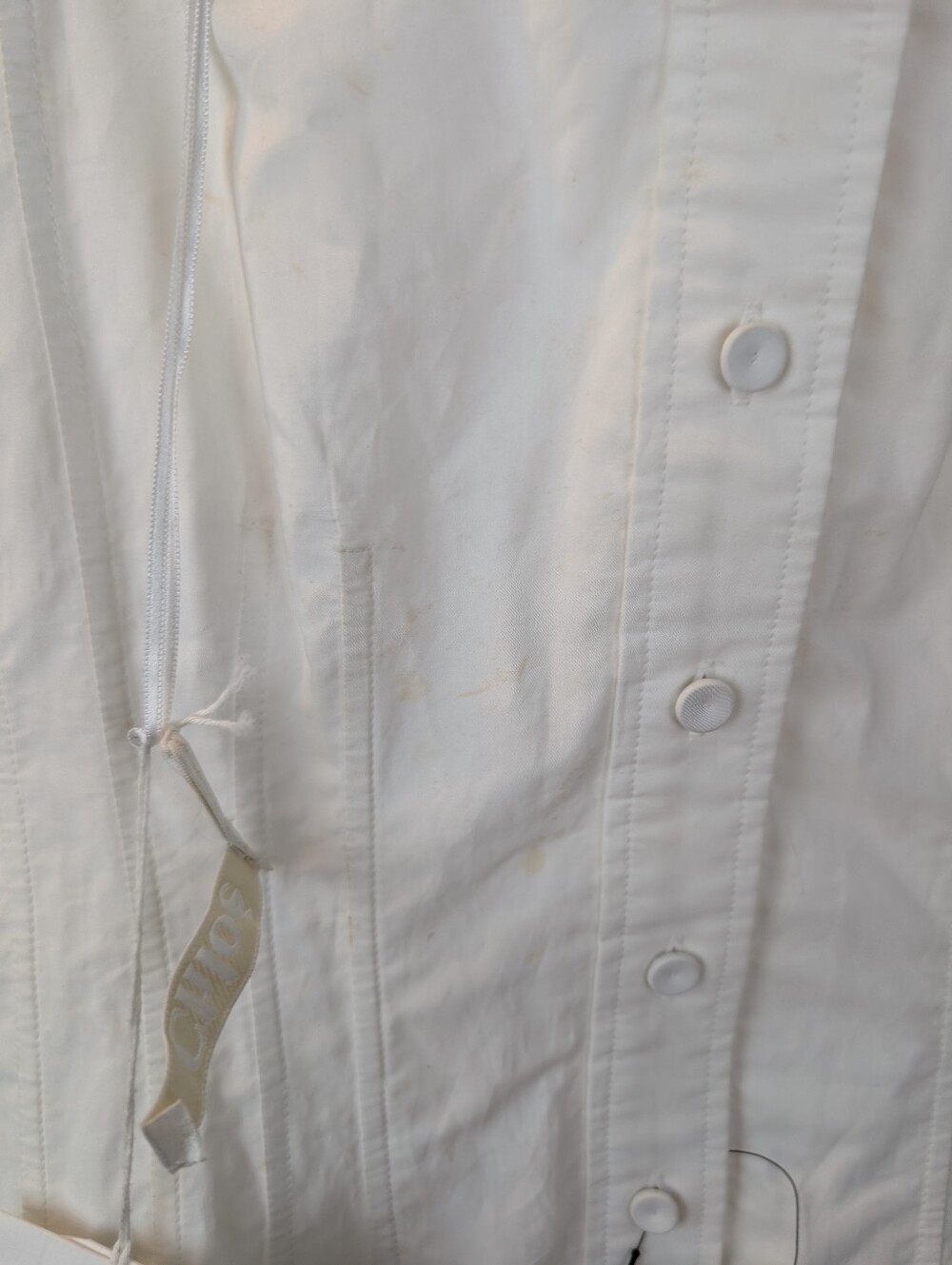 Chloé White Akanjo Edition Pinafore Midi Dress size XS(34) BNWT with marks - Picture 9 of 16